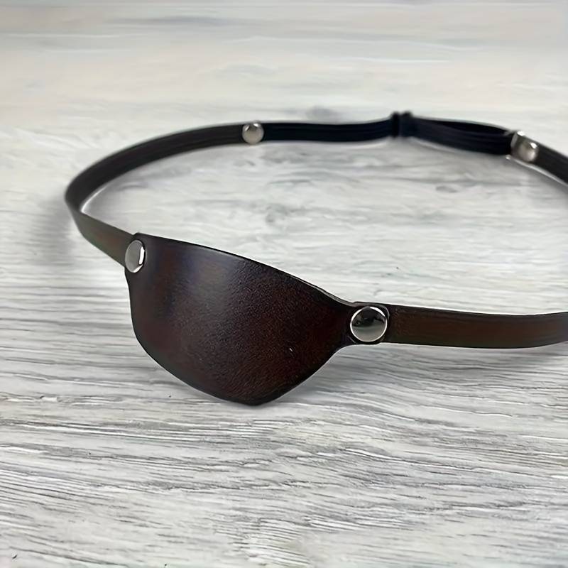 TEMU Unique Statement, Funky Medieval-inspired Faux Leather Eye Mask For Halloween - Perfect For Cosplay & Role-playing Accessories