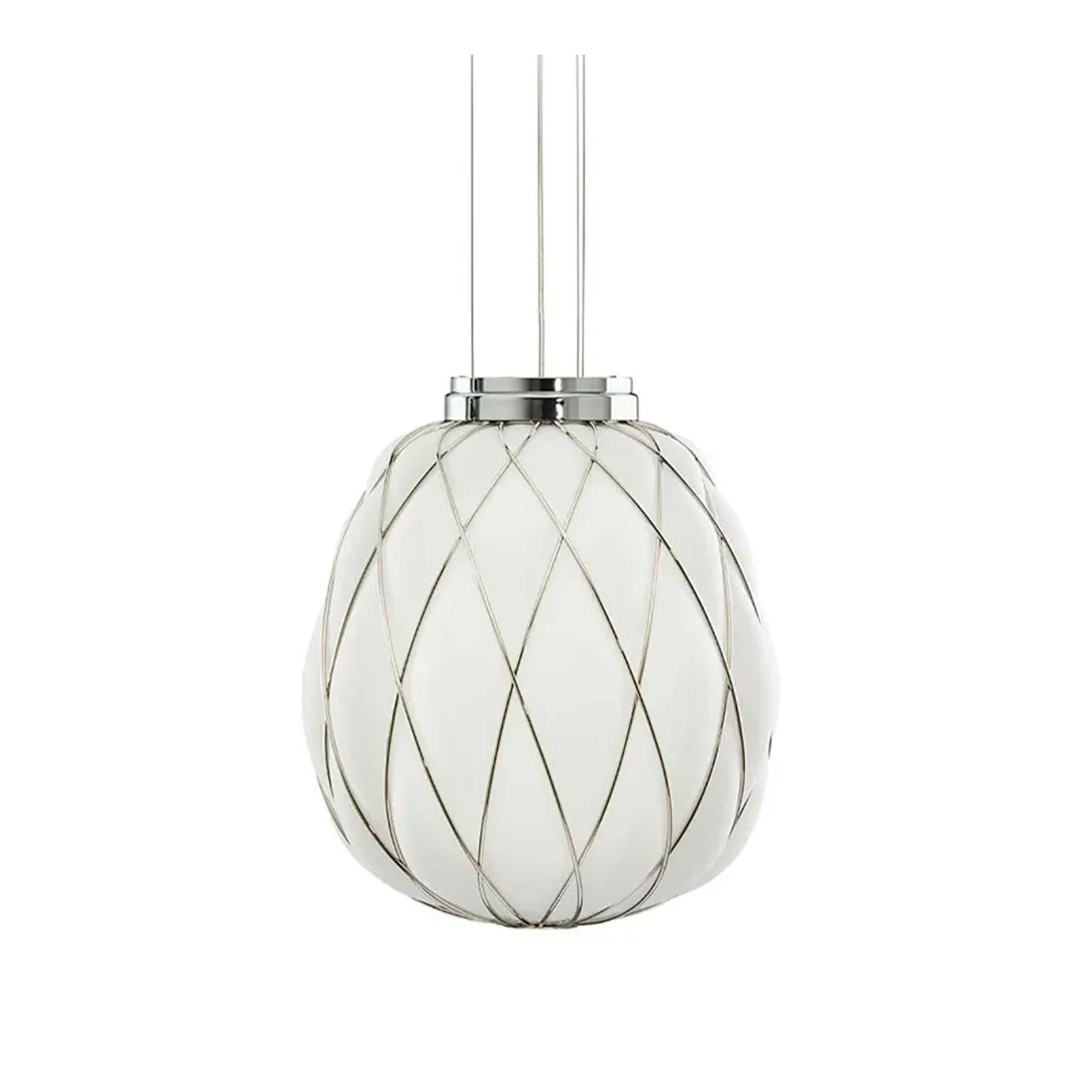 FontanaArte - Pinecone 4363 Suspension, Chrome cage/White - Pendellamper - Paola Navone - Gennemsigtig