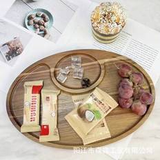 Sushitallrik, mångsidigt, trä, rekommenderas starkt, exklusiv japansk restaurangbestick, makrilltallrik, lång rektangulär skål, sashimi tallrik, grill - Brun (L-flygande tefat träpall,S-flygande tefat träpall)
