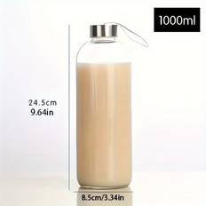TEMU - Borosilicate Stainless Steel Lid - 500ml/750ml/1000ml, Portable & Freezable For , Microwave Safe, Bpa-free