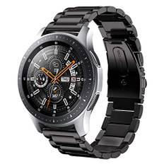 SUNDAREE Kompatibel mit Armband Galaxy Watch 46MM/Watch 3 45MM/Gear S3/Garmin Vívoactive 4/Huawei Watch GT3 46MM/Amazfit GTR 4,22MM Metall Schwarz Herren Ersatz Metallarmband Edelstahl Uhrenarmband