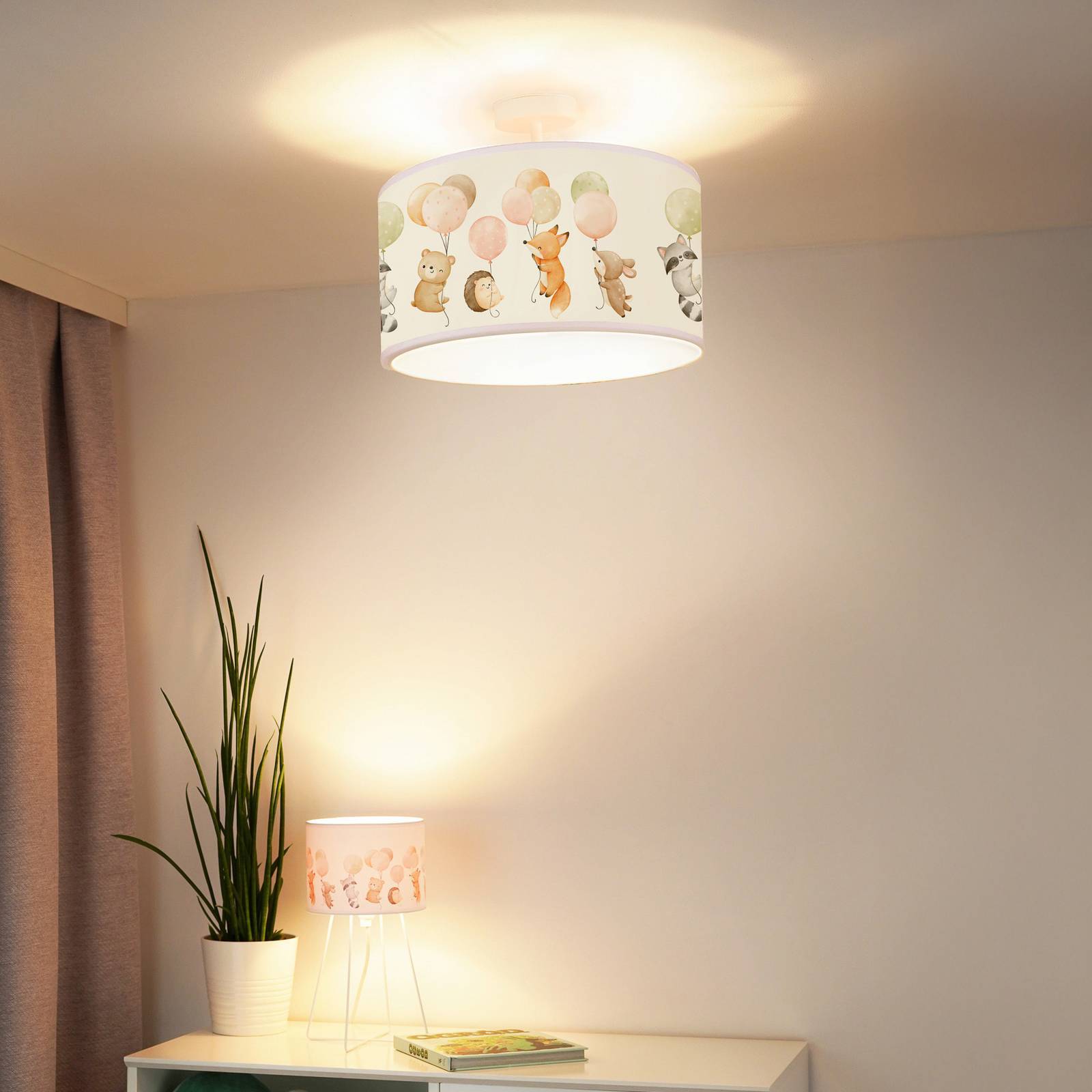 Duolla Taklampa Freddy, dimbar, Multifärgad, Barnrum, Textil / tyger / siden, Taklampa