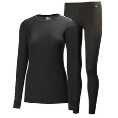 Helly Hansen Women's Comfort Lightweight Base Layer Set XL BLACK (XL)