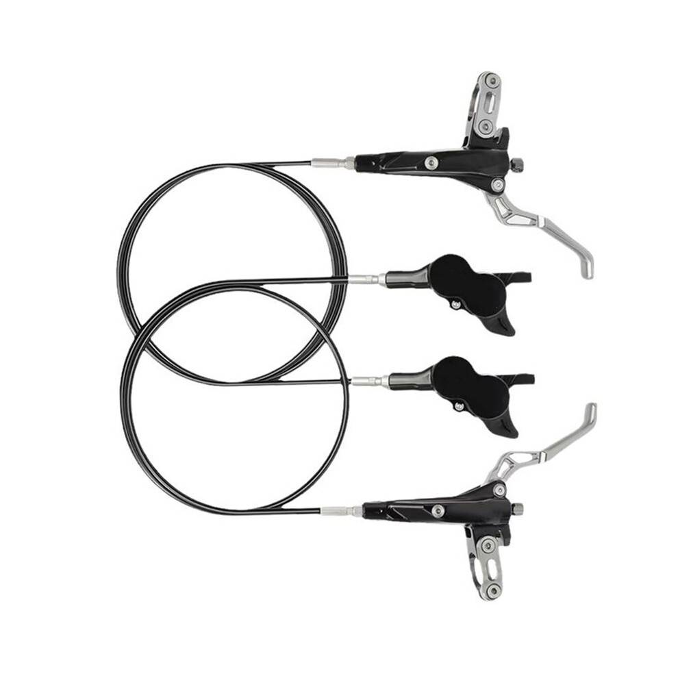 For TTPRO XTA 4-Piston MTB Hydraulic Disc Brake Set, CNC Machined, Front & Rear Brake Hoses: 800mm(Front)/1450mm(Rear)