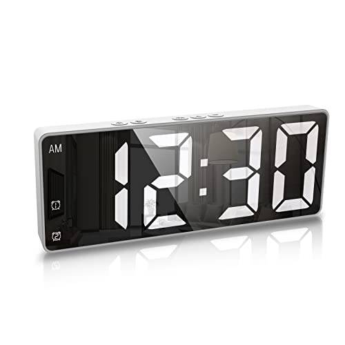 Ankilo Väckarklocka digital, LED-klocka, elektronisk bordsklocka med temperaturdisplay, reseväckarklocka, 12/24H display, digital klocka för hem och kontor