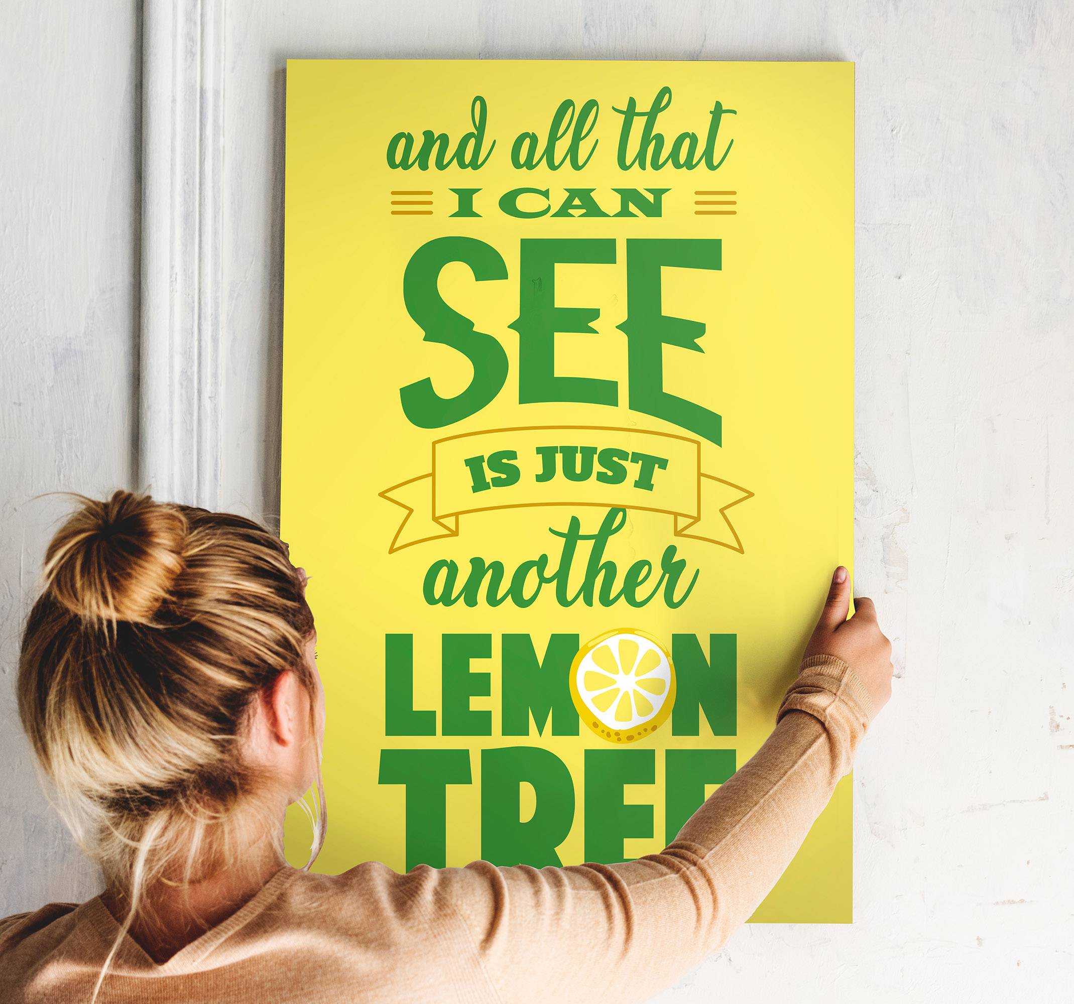 Hand rita citroner canvas tavla citat canvas tavla