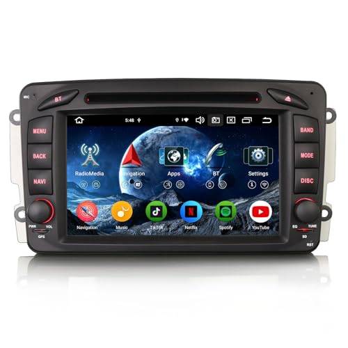 Erisin 7 tums 8-kärnig 4 GB 64 GB Android 14 bilradio Bluetooth GPS-navigering för Mercedes W209 W203 A/C/G/CLK klass Viano Vito W463 CarPlay Android Auto WiFi DSP DAB+ USB FM RDS OBD2 DVD CD Canbus
