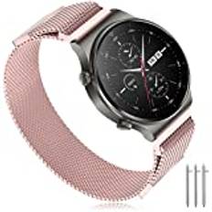 Huawei Watch GT2 46mm Klockarmband, 22mm Rostfritt Stål Armband Ersättningsband för Huawei Watch GT2 46mm/Huawei Watch GT2e/Huawei Watch GT2 Pro/Huawei Watch GT Active/Huawei Watch 3/Amazfit GTR 47mm