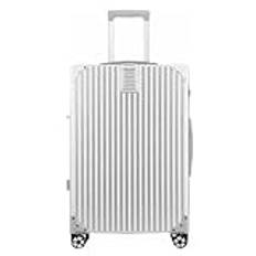 Bagage Resväskor med hjul med fingeravtryck Lösenordslås Bagage Bärbar usb nödströmförsörjning Bekvämt bärbagage Lätt och hållbar (Color : Silver, Size : 45 * 27 * 68CM)