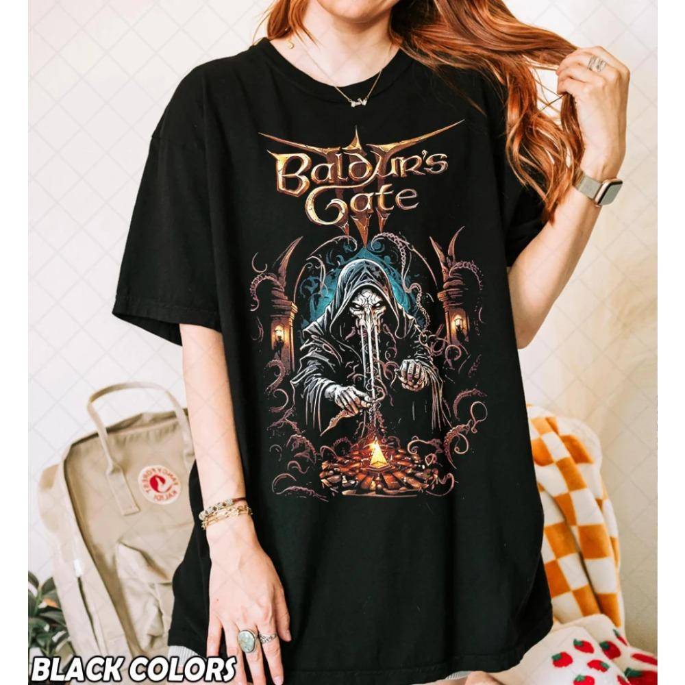 Retro 90-tal Baldurs Gate 3 T-shirt Baldurs Gate 3 Spelare Fan Bekväm Grafisk T-shirt Gåva för Kvinnor och Unisex Unisex T-shirt cm