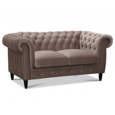 Hagagruppen - Cambridge 2-sits Chesterfield soffa Ljusgrått Sammetstyg - ["gid://shopify/Metaobject/311986454901"]