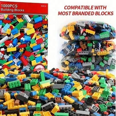 1000 st/set barnpedagogiska gör-det-själv-byggklossar, kreativ konstruktionsleksak för att träna tänkande och praktisk förmåga, mini kompakta lösa klo - Multifärgad (Multi-size)