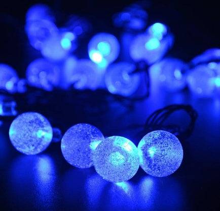 Crystal solar power of the led lamp string lights christmas lights solar garden outdoor decoration for christmas - Blue / 12M 100LED