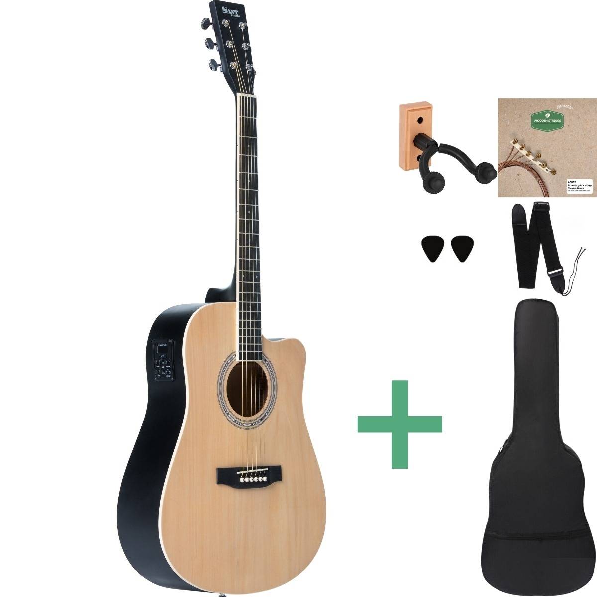 Sant Guitars AC-86EQ SNA westerngitarr paket