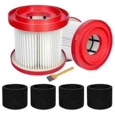 2-pak 49-90-1900 HEPA-filter til Milwaukee ledningsfri M18 støvsuger 0780-20 0880-20, med 4 skumærmer
