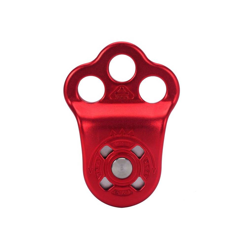 Rock Climbing Pulley 3 Holes Aluminum Alloy Climbing Bearing for Mountaineering Rappelling Aerial Work Exercises,A