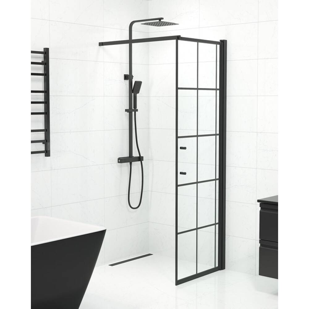 DUSCHVÄGG CAMARGUE SKÄRGÅRD SVART RAM 70CM