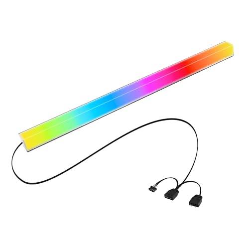 ELFJMZP ARGB 24 LED-band med magnetisk vidhäftning, 5 V 4-stifts adressbar i svart aluminium + frostat innerljusspridningsfodral, 550 mm kabel och anpassade effekter