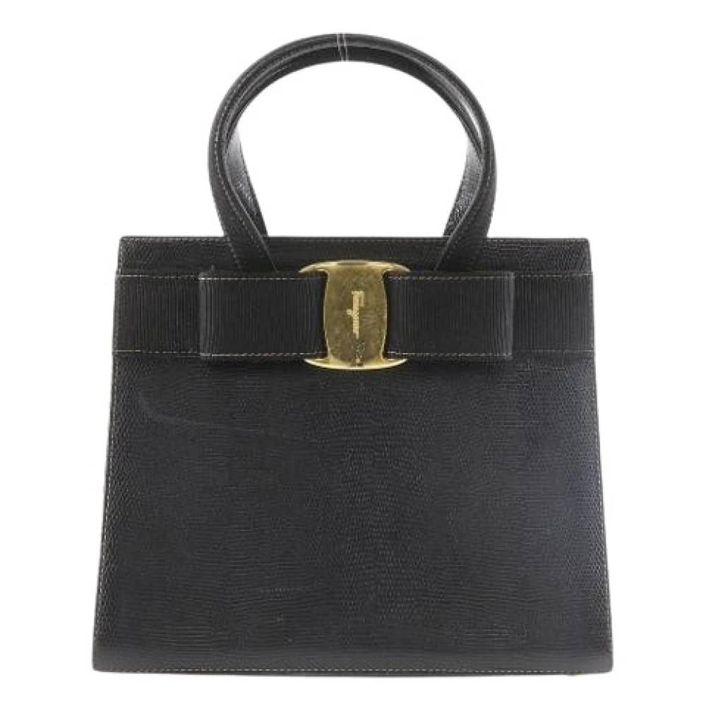 Salvatore Ferragamo Pre-owned Pre-owned Læder Håndtaske - Vintage - Dame - Sort - ONE SIZE - Læder