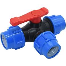 Afspærrings Kuglehane, 25mm Trevejs Kuglehane Hurtig Tilslutning PVC PE Rør Hurtig Skifte T-stykke (Størrelse: 25mm)