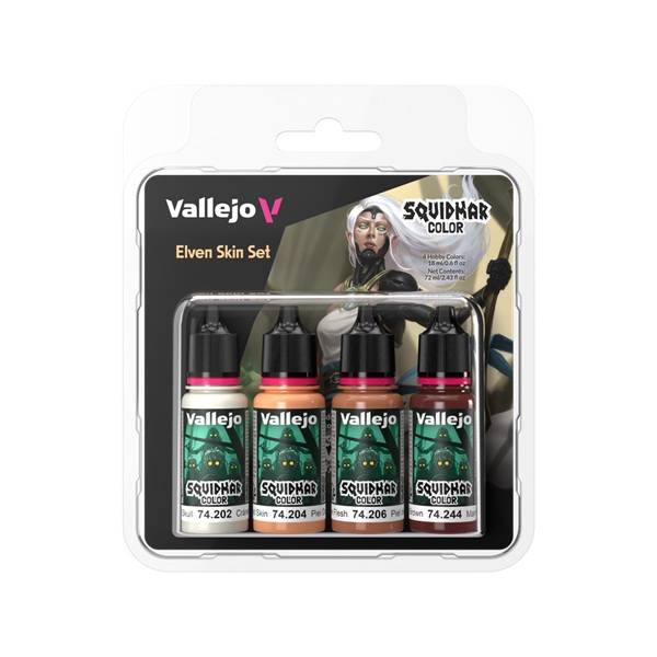 Vallejo Maling - Squidmar Color: Skin Set - Elven 18ml (4 colors)