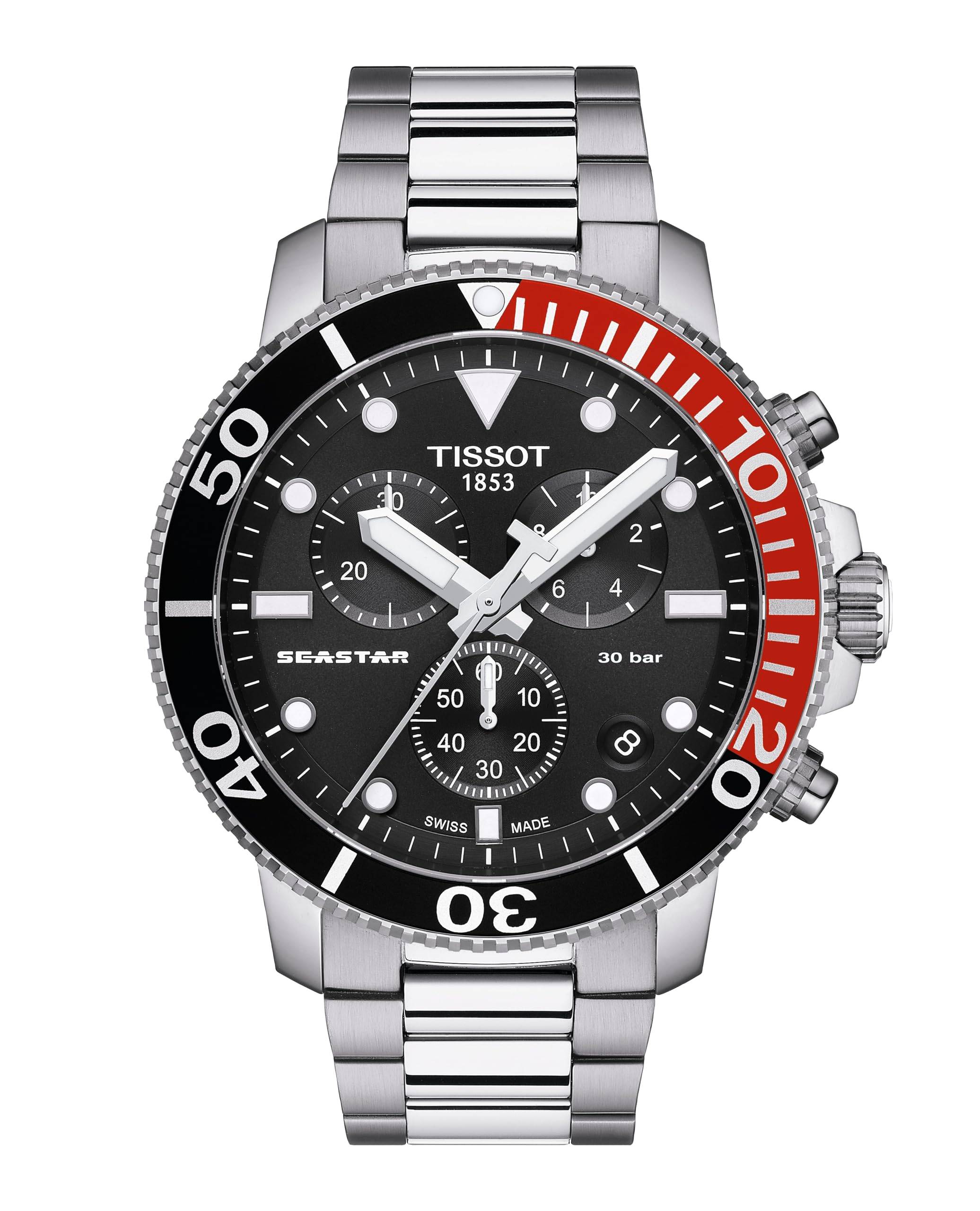 TISSOT Seastar 1000 Kronografklocka med Armband, Herr, Svart Urtavla, T1204171105101 [Officiellt Importerad]