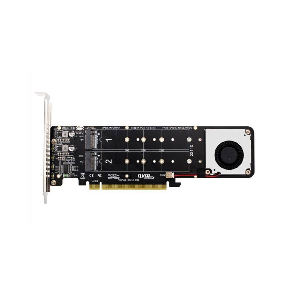Dubbelsidig 4-Disk NVME  PCI-E X16 Split Card PCI-E X16 Till M.2 M-Key NVME X4SSD  Expansion Card Adapter