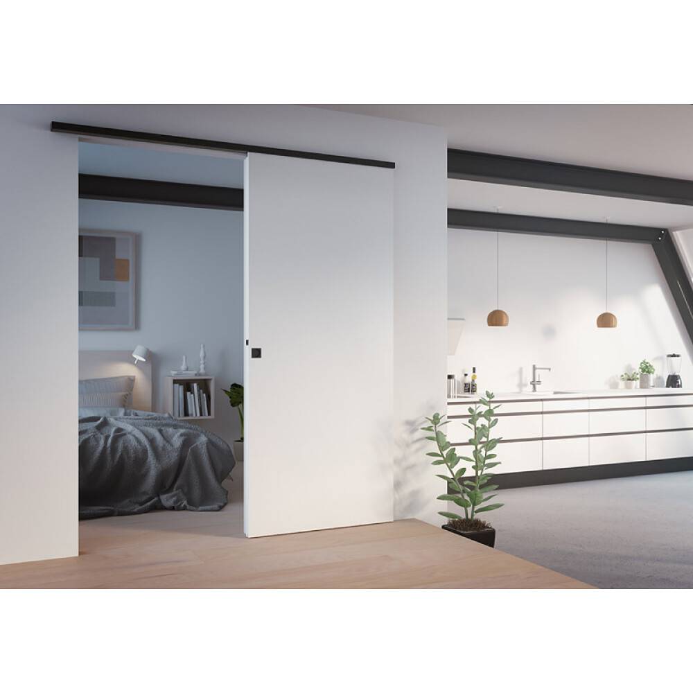 SKJUTDÖRR INFÄLLD SLÄT UTANPÅLIGGANDE SLIMLINE HÖGER M10X22 INKL. SKENA
