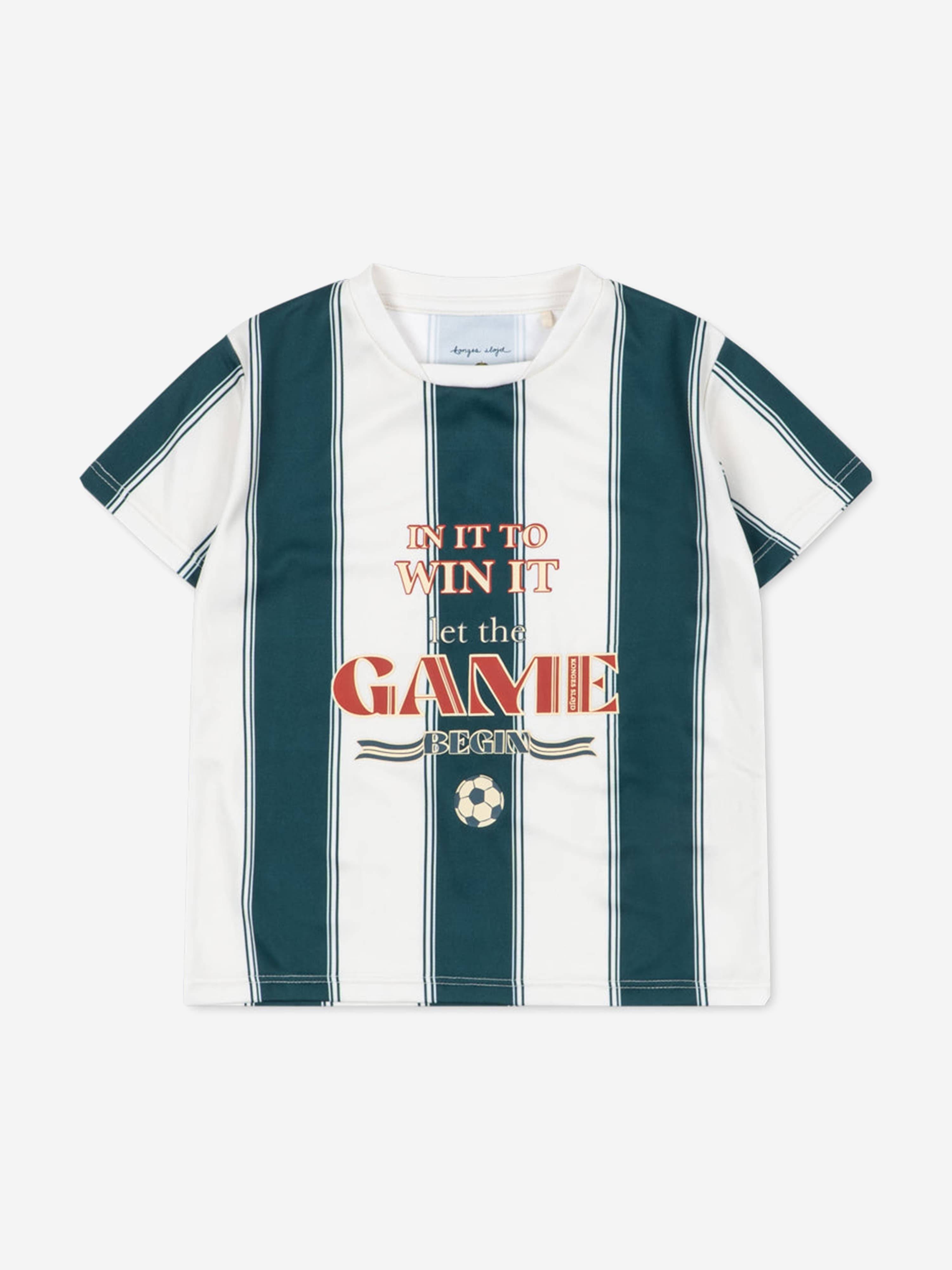 Konges Sløjd Boys Act Class Stripe T-Shirt in Green - Green / 3 Yrs (3 Yrs)