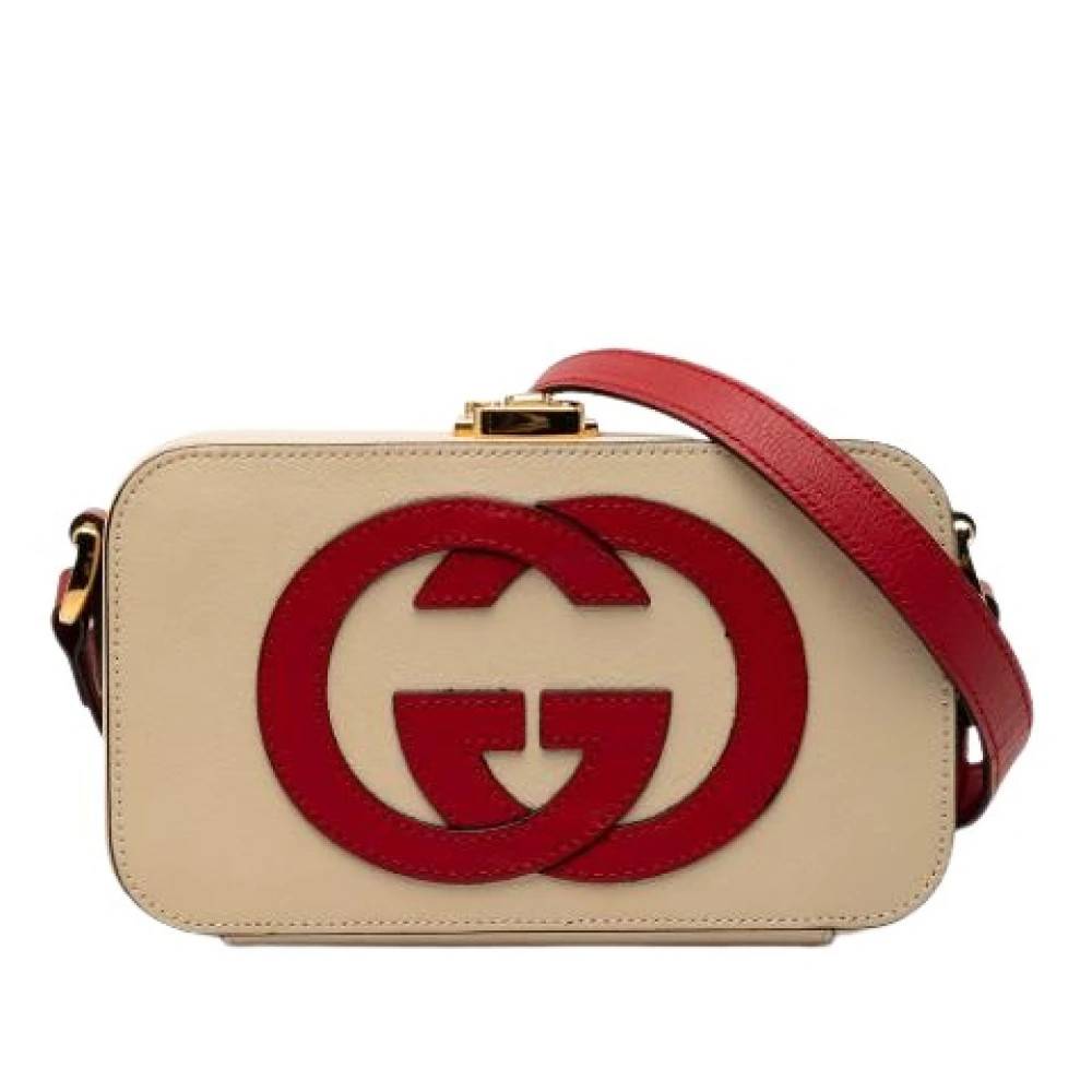 Gucci Vintage Pre-owned Læder Crossbody Taske - Vintage - Dame - Beige - ONE SIZE - Læder