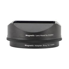 Square Lens Hood Light Blocking Retro Protective Magnetic Mount Lens Shade for X100 Series Black svart