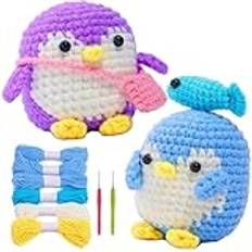 Crochet Kit, Crochet Kit för nybörjare, Animal Stuffed Crochet Kit, Virkningssats för nybörjare för vuxna med steg-för-steg-videohandledning för hantverksälskare