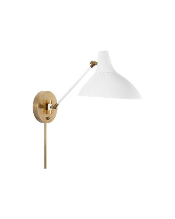 Visual Comfort Charlton vägglampa vit - Vit (H: 19,1 - 36,9 x B: 23,5 cm)