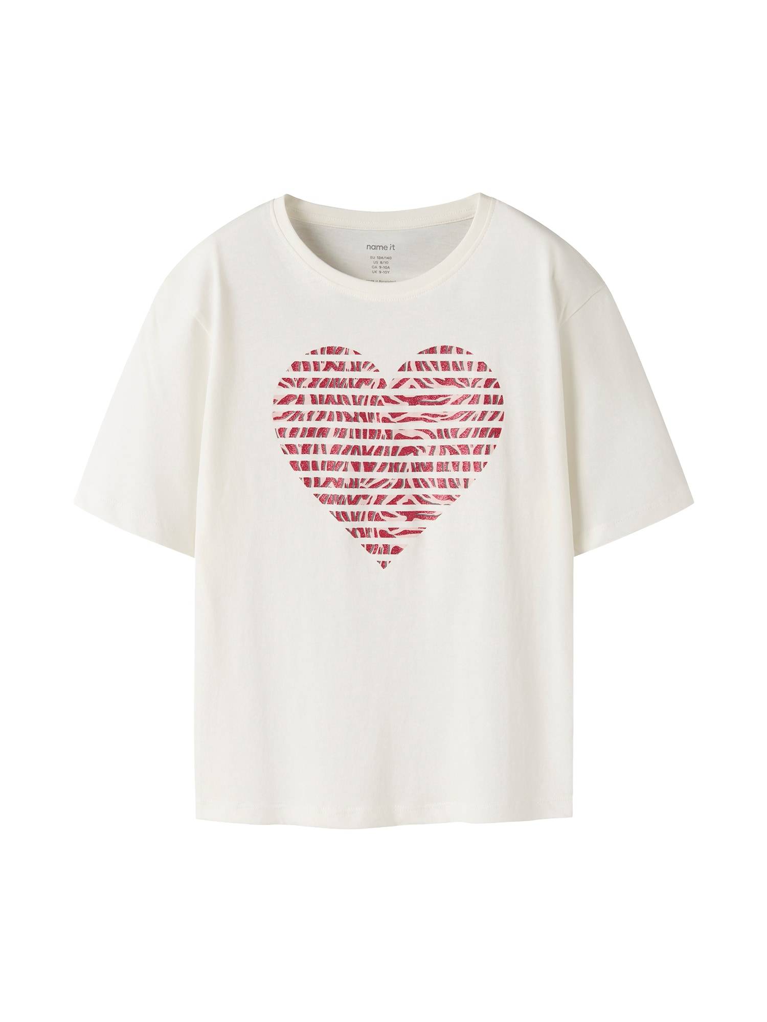NAME IT T-shirt 'NKFOBELINE' karminröd / naturvit