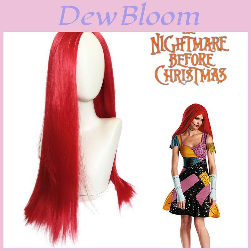 Nightmare Before Christmas Sally Peruk Justerbar För Vuxna Och Barn beige