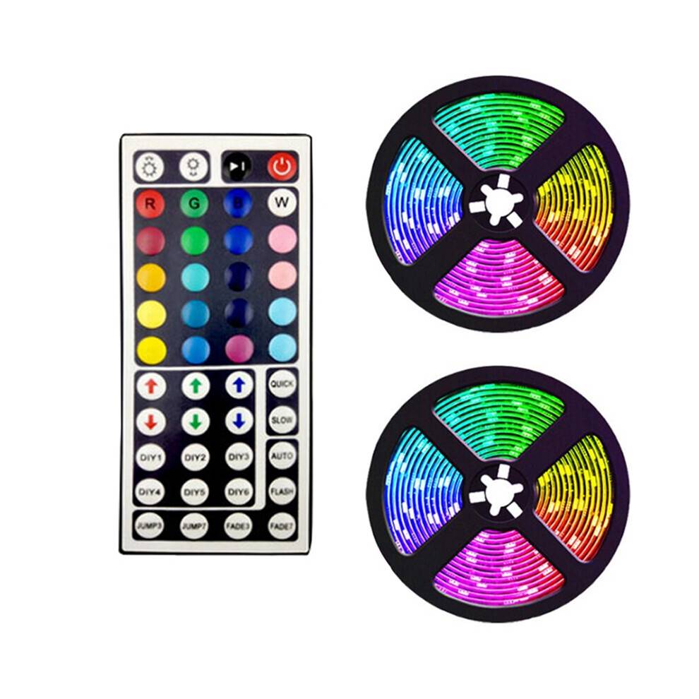 10M Vattentäta LED Strip-Ljus med 44-Tangenter Controller Flexibel Färgskiftande RGB-Ljusremsor EU-Kontakt
