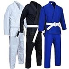 Rewon Brazilian Jiu Jitsu dräkt – kimono BJJ Gi, Aikido-kostym, män kvinnor Jiu Jitsu ultralätt sanforiserad uniform för träning och tävling, blå, M(Height: 150~159cm)(4.92~5.22ft)