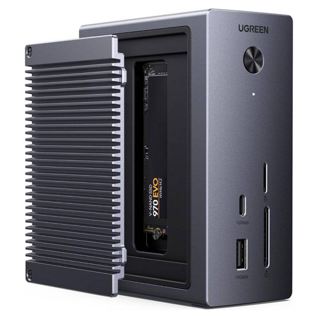 Ugreen CM923 10-i-1 Hub med HDMI/USB-C/USB-A/SD/TF/RJ45/internt SSD-fack