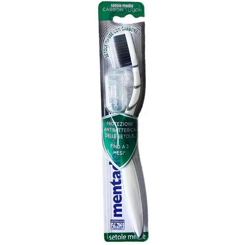 Whitening Tandborste MENTADENT Carbon Touch Medium med aktivt kol