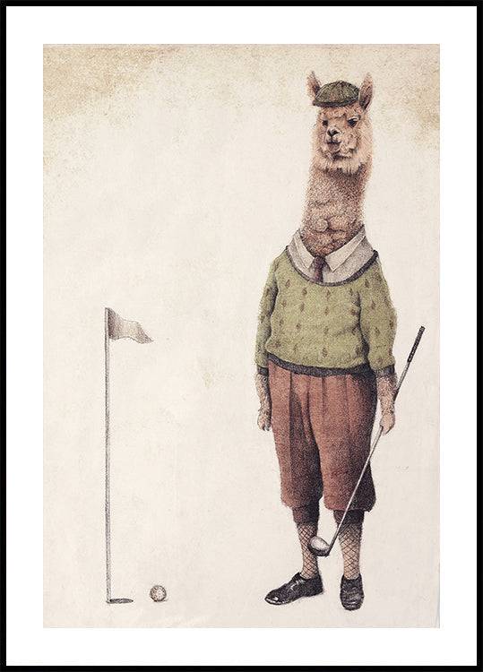 Alpaca Golf Club Poster (21x30cm) - Plakater > BD, LANGFIX