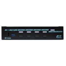 4-ports KVM-switch, matrix 4K 60Hz HDMI, 2 x USB 3.2, 4 x USB 2 (HID) med USB-roaming, PIP osv.