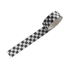 1 Rulle Washi Tape Klæbende Gennemsigtig Print Aftagelig Fadebestandig Scrapbooking Washi Skakternet Mønster Papir Tape Til Børn [BR]