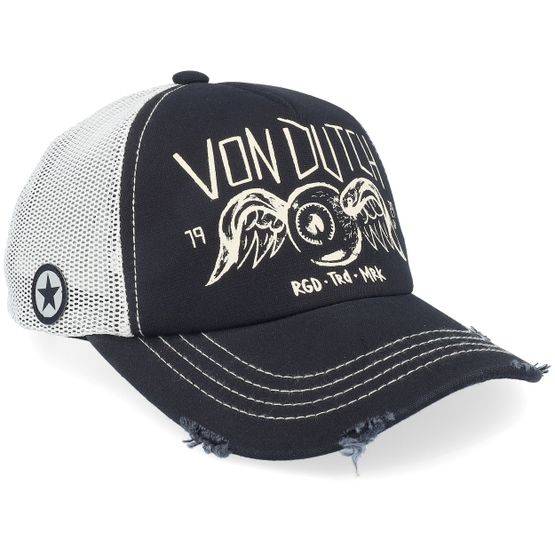 Von Dutch - Svart trucker Keps - Kids Crew Black/White Trucker @ Hatstore