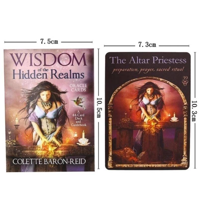 Wisdom Of Hidden Realms Orakelkort Ett 26 Engelsk Ödesdivinationslek Brädspel gray