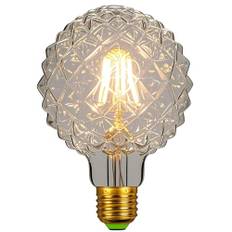 Tianfan LED-lampor vintage glödlampa 4 W 2700 Kelvin varm vit kristall ananas Edison-glödlampa G95 220/240 V E27 specialitet dekorativ glödlampa (genomskinlig)