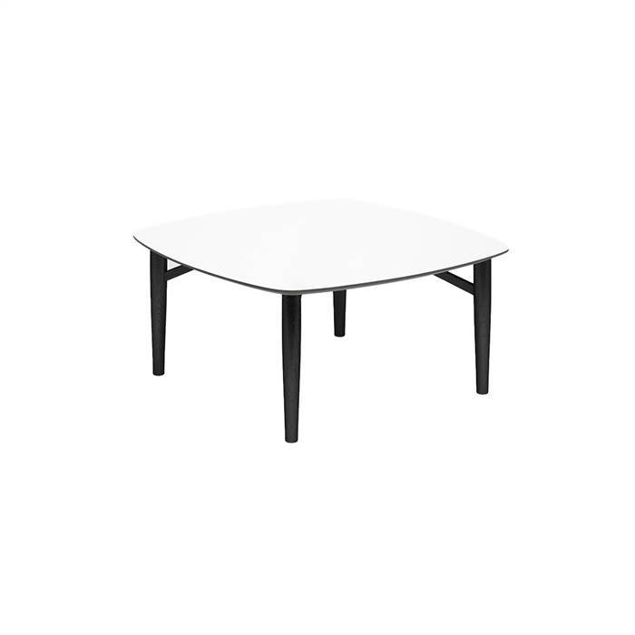 Thomsen Furniture - Katrine sofabord - Bådform - 80x80 cm - Sort Nano