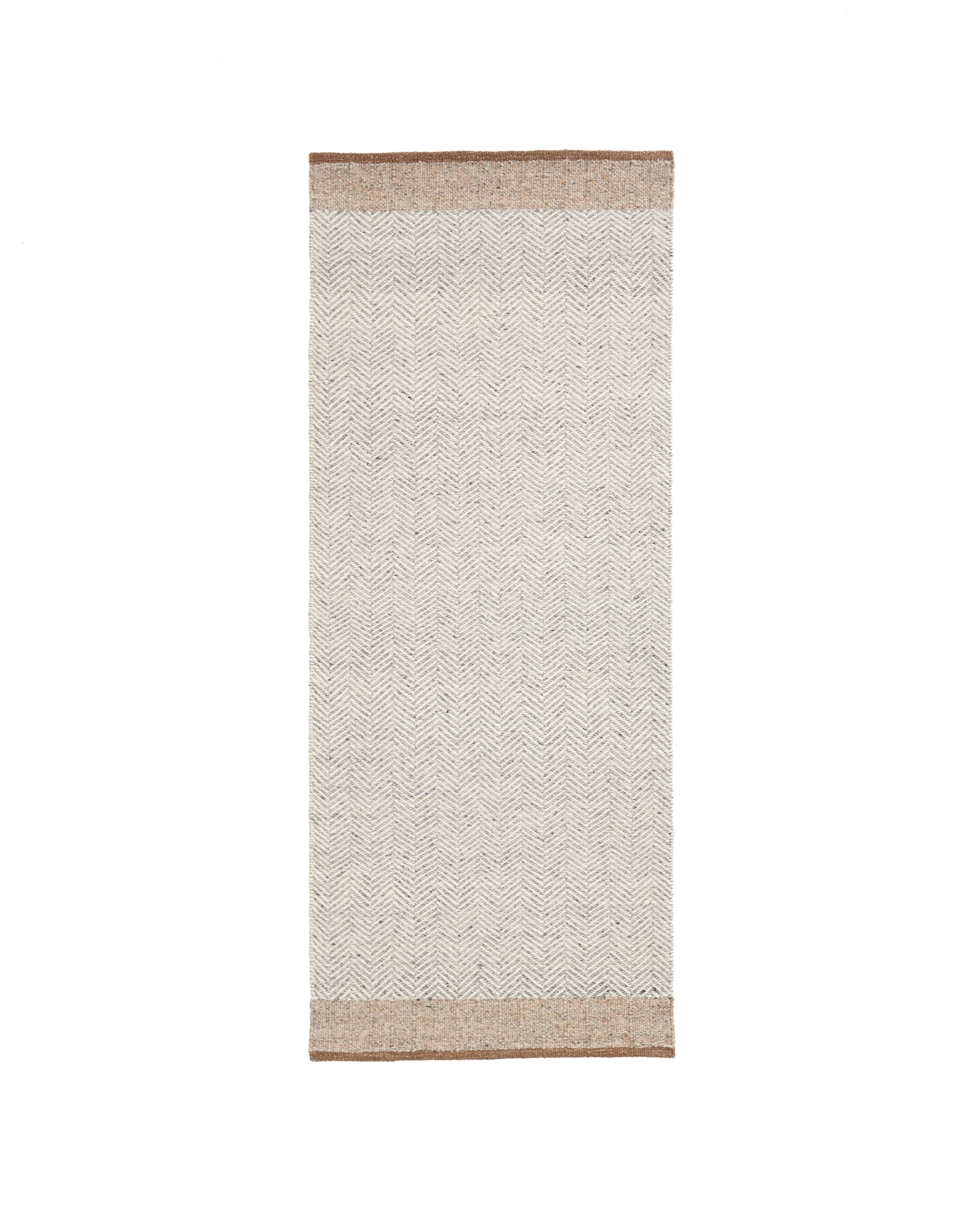 KAVE HOME Nifelia løber gulvtæppe, rektangulær - beige jacquard uld (200x80)