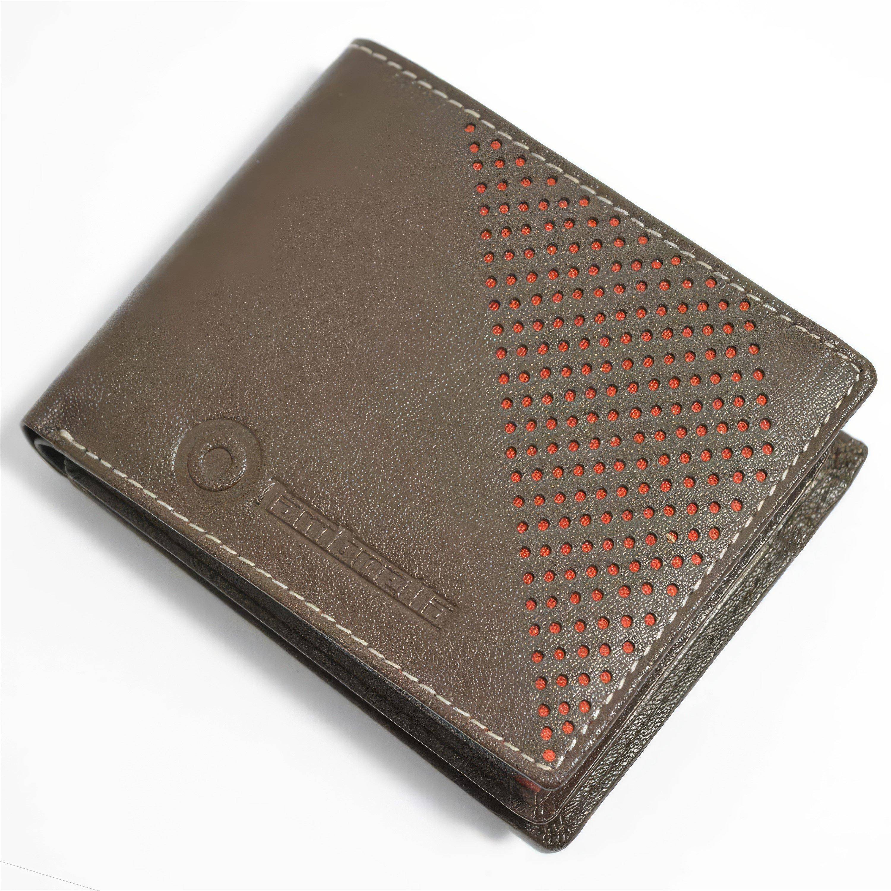 Lambretta Men's Punched Leather Billfold Wallet