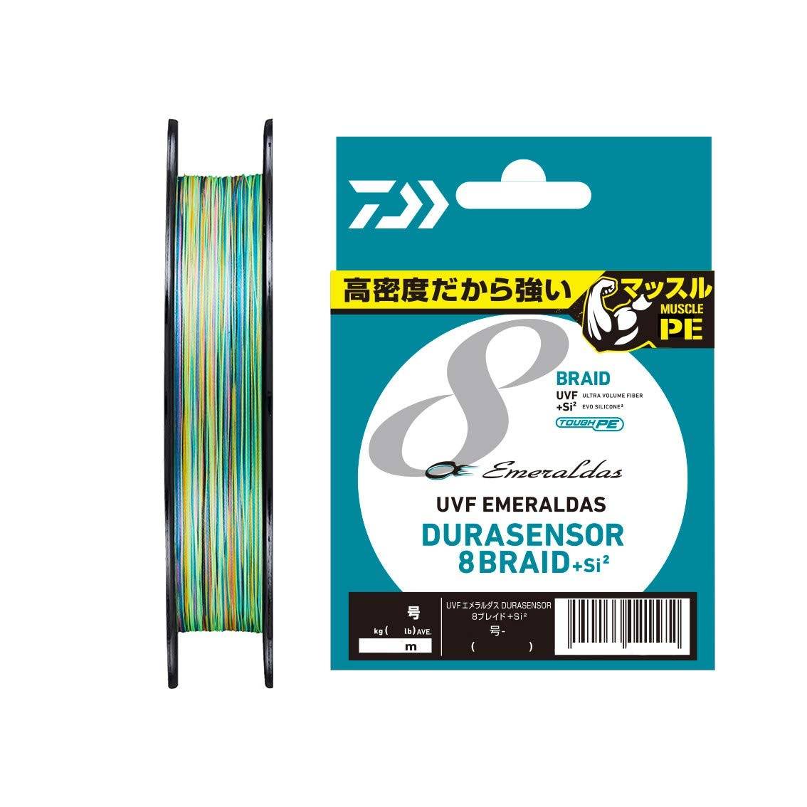 Daiwa UVF Emeraldas DuraSensor PE 3 Färger Färg X8+Si2 Lina, 0.8, 150m, (med markeringar)