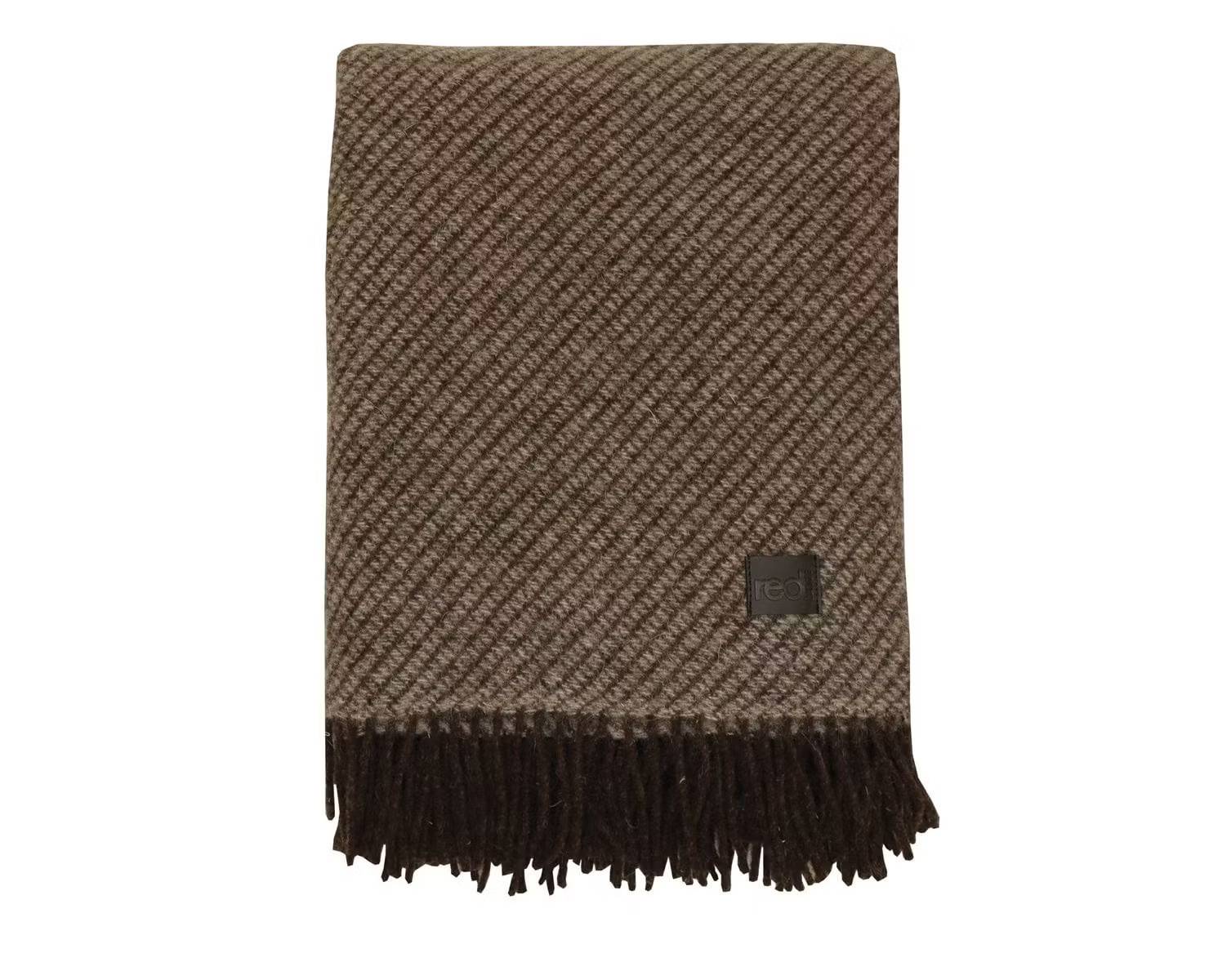 Aukland ullpläd 130x170 mullvad/beige Redlunds